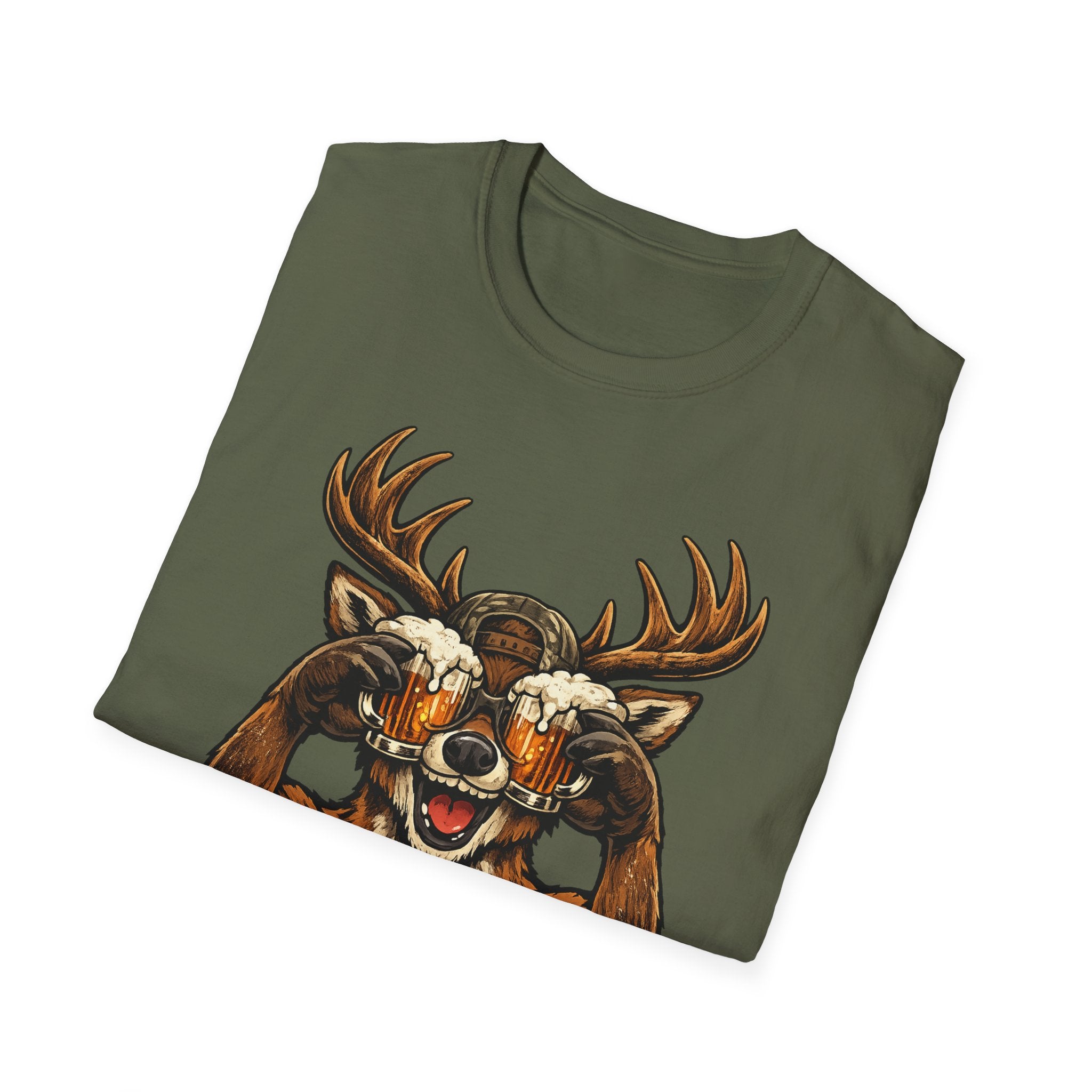Funny Deer T-Shirt — 'Hey There Good Lookin'' Beer Goggles Graphic Tee